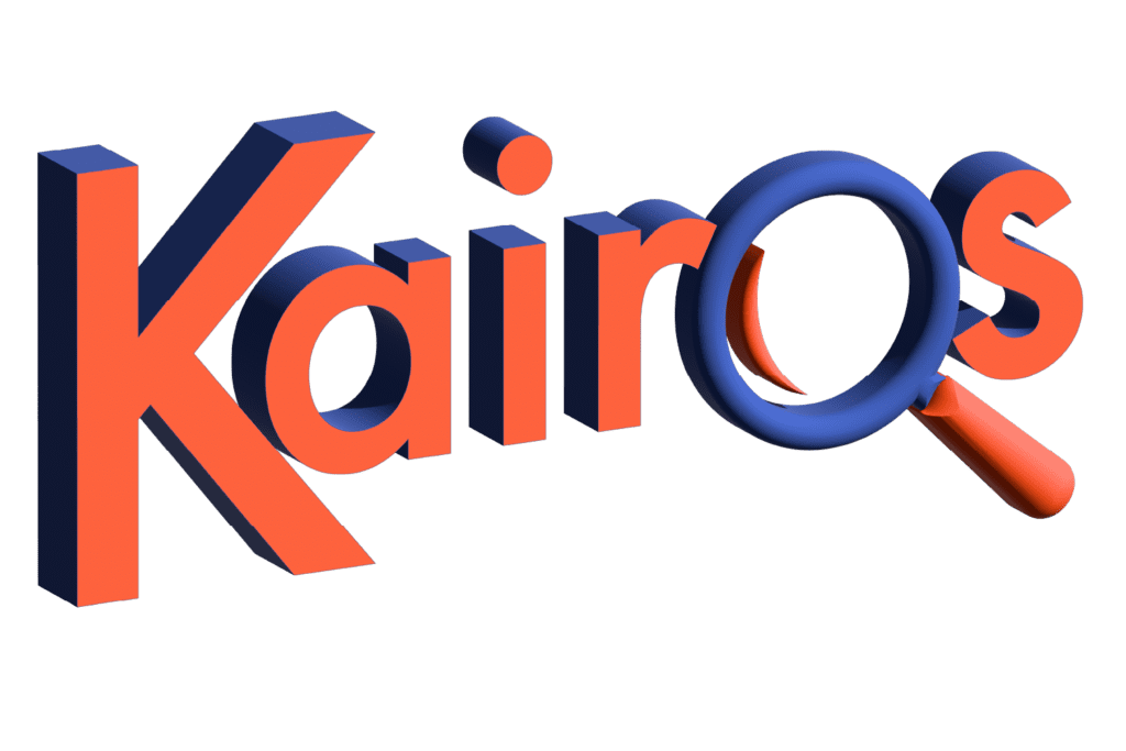 3D Kairos text with magnifying glass