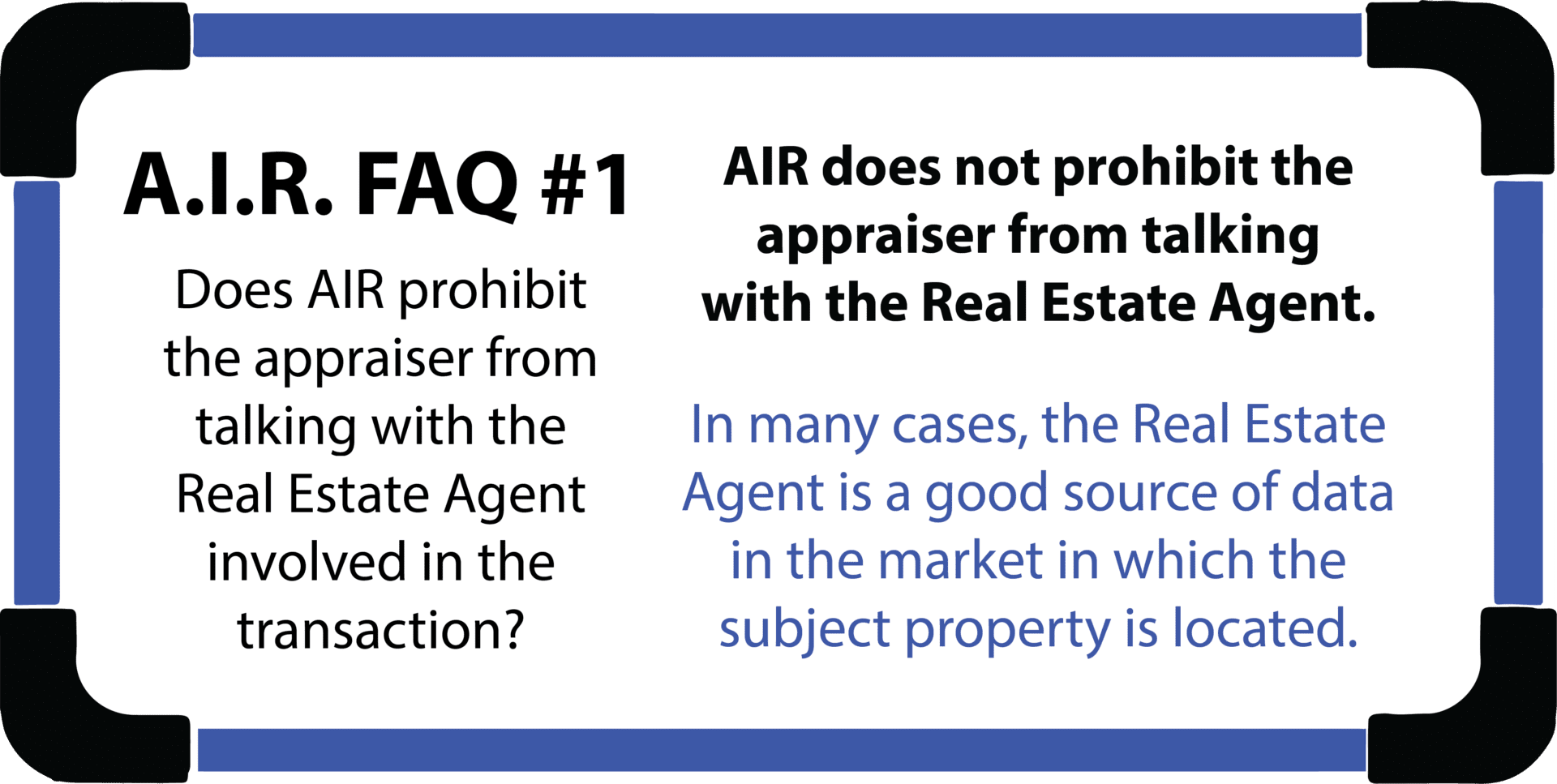 FAQ: appraiser communicating with real estate agent