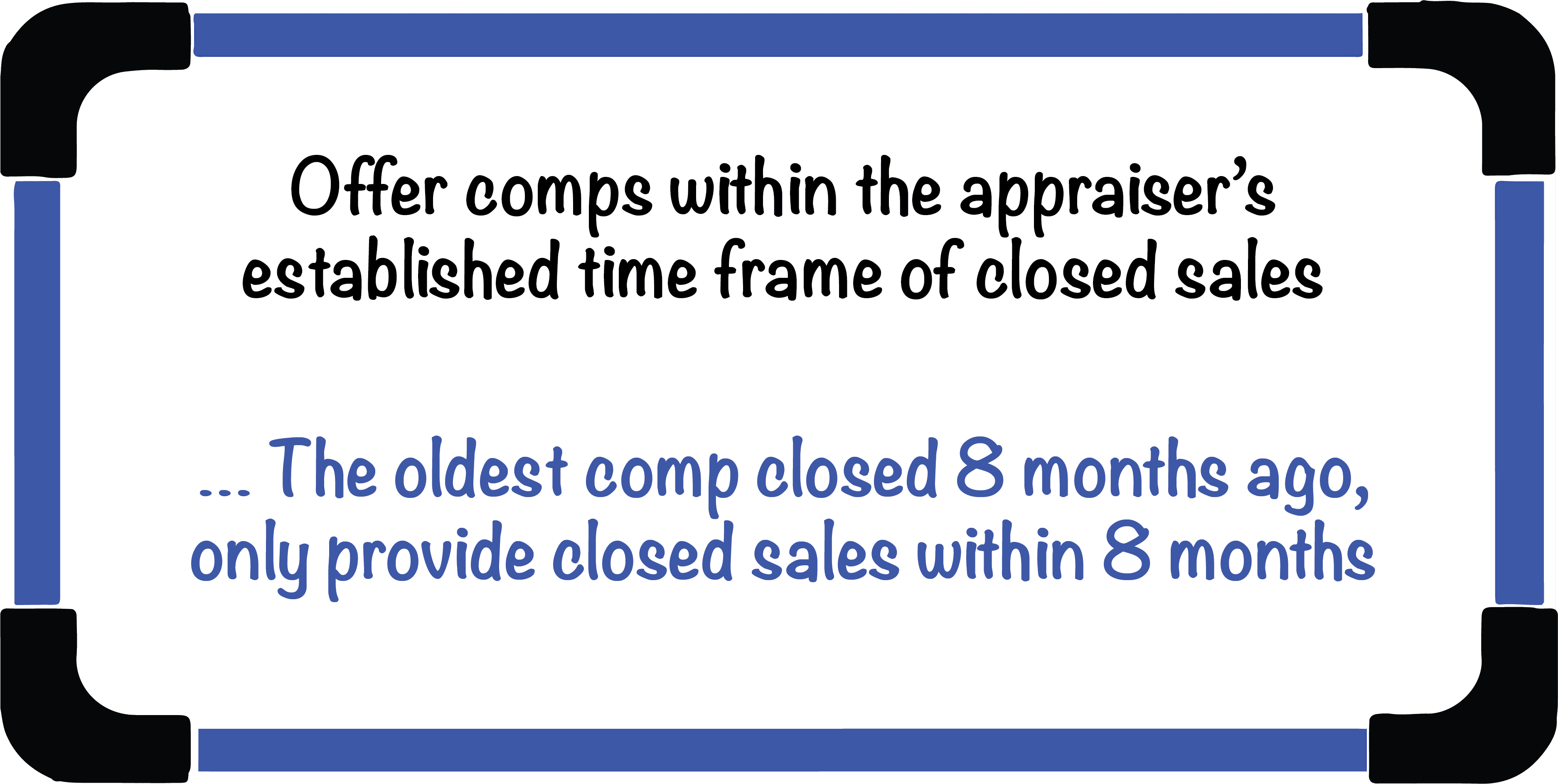 Instruction: provide comparable sales within eight months