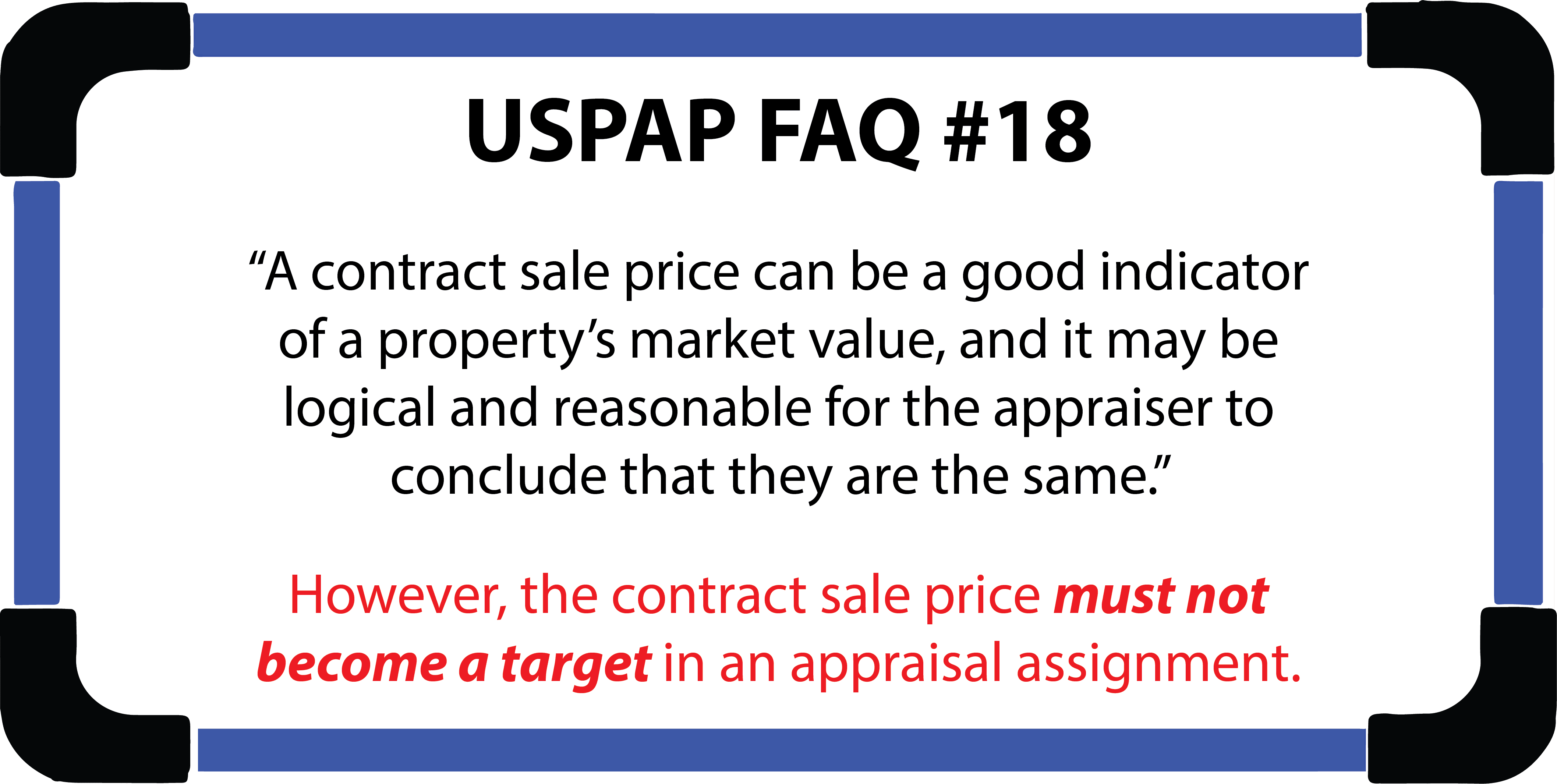 USPAP FAQ graphic about contract sale price