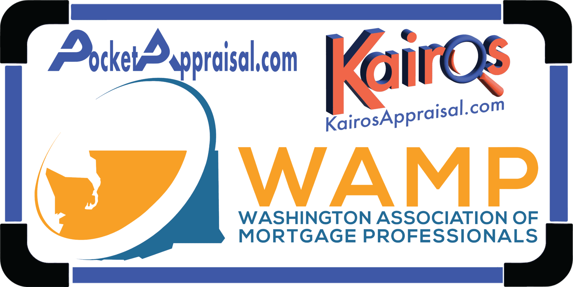 WAMP logo with PocketAppraisal and Kairos logos